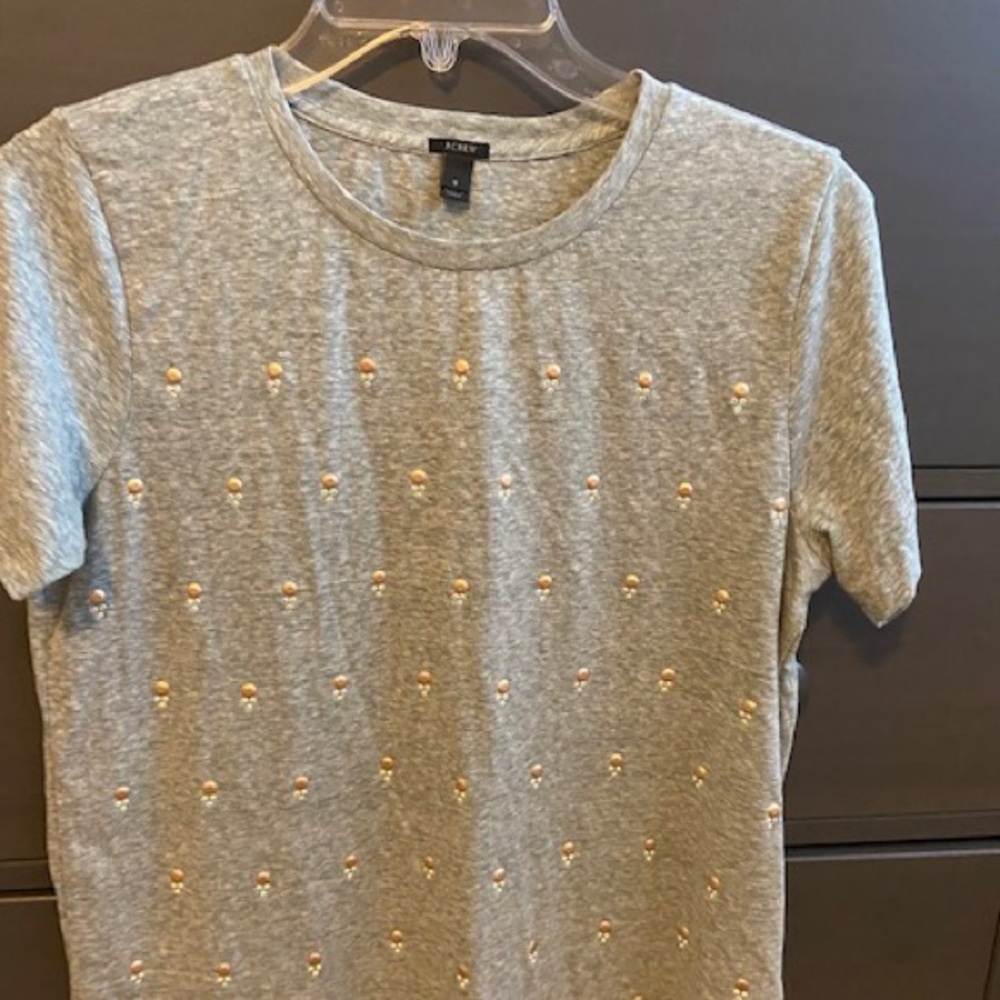 J crew grey t shirt with details